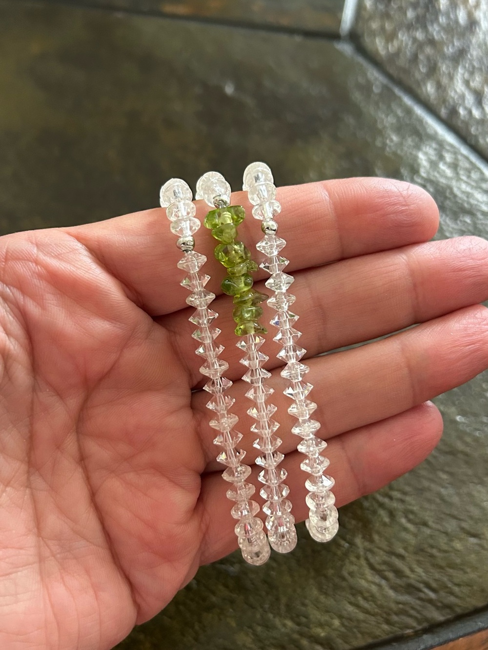 Stretch Clear Beaded Bracelets Stack